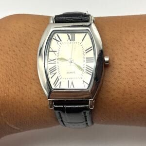 Silver & Black Men's Watch
